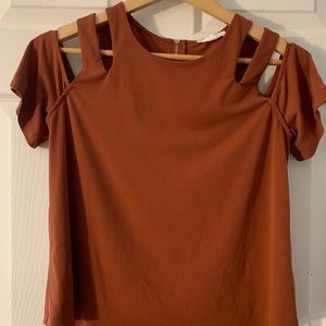 Burnt Orange Shirt Blouse